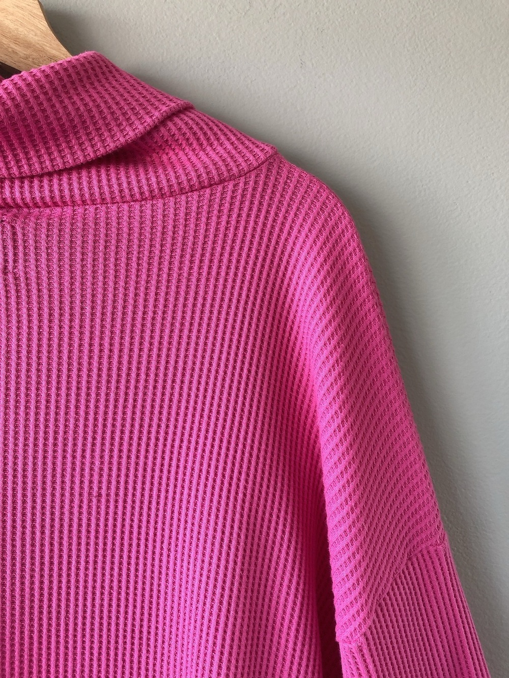 GAP waffle knit oversized sweater pink cowl neck shirt - Picture 12 of 13